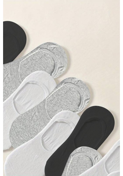Kral Socks Kadın - Erkek Düz Desen 8'li Paket - 8 Çift Pamuklu Terletmez Babet Çorap Asorti