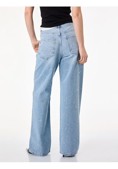 Koton Rahat Kalıp Düğmeli Cepli Taşlı Denim Pantolon - Baggy Jeans Açık İndigo 6sal40103md Açık İndigo Koton Rahat Kalıp Düğmeli Cepli Taşlı Denim Pantolon - Baggy Jeans Açık İndigo 6sal40103md Açık İndigo