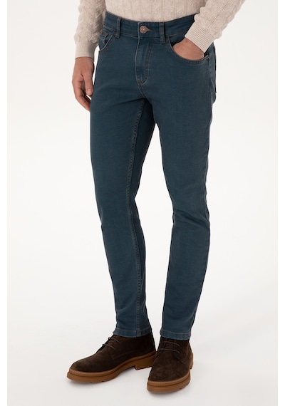 U.S. Polo Assn. Erkek Koyu Mavi Slim Fit Petrol Jean Pantolon 50308119-VR102