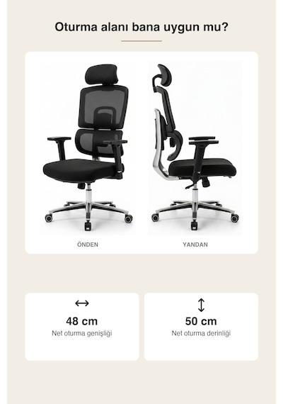 Upstyle Efe Premium Ergonomik Ofis Koltuğu 3d Kolçak Siyah