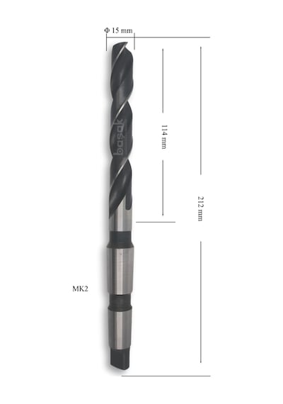 MTE 15 mm Mors Konik Saplı Matkap Ucu HSS (DIN 345)