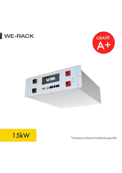 Werer Energy   51,2V 300Ah - 15kW LiFePO4 Rack Series Bluetooth'lu Lityum Demir Fosfat Akü -