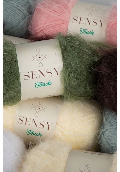 Sensy Premium Touch El Örgü Ipi Hırka Kazak Ipi Kürk Görünümlü Ip Atkı Bere Peluş Oyuncak Ipi Lacivert