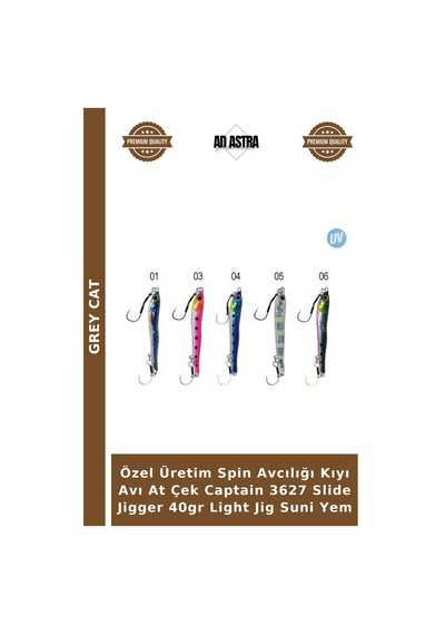 Özel Üretim Spin Avcılığı Kıyı Avı At Çek Captain 3627 Slide Jigger 40gr Light Jig Suni Yem
