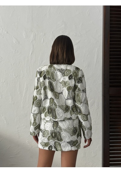 Verymoda Desenli Ceket Şık Ve Modern Tasarım F1962 Haki