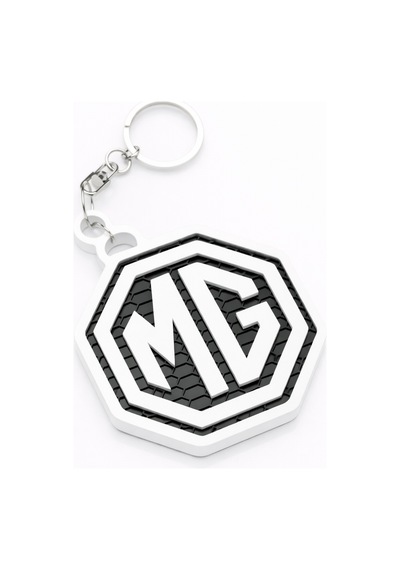 3d Baskı Mg Logo Tasarım Anahtarlık Petek Desenli Araba Anahtarlığı Siyah Beyaz