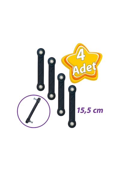 4 Adet Beşik Sallama Aparatı Siyah 15.5 Cm