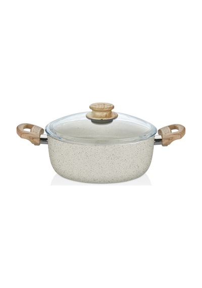Soft Seramik Krem Granit Tencere 24 Cm Ekru - 732807354 Ekru