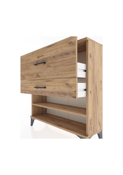 Arges Şifonyer Tek Raflı 2 Çekmeceli 88x30x96 Çam-çam Çam