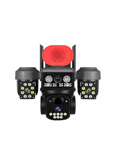 O-kam 8090 3 Lens 4g Solar Kamera Mavi Kırmızı Işıklı Sirenli