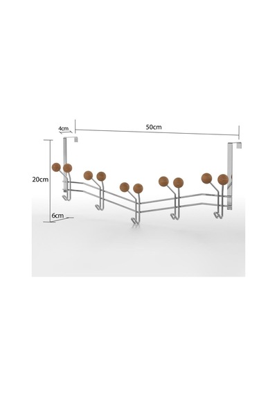 Teknotel-Krom Teknotel 15'Li Kapı Arkası Askısı Metal+Ahşap Krom Mg089 Diğer