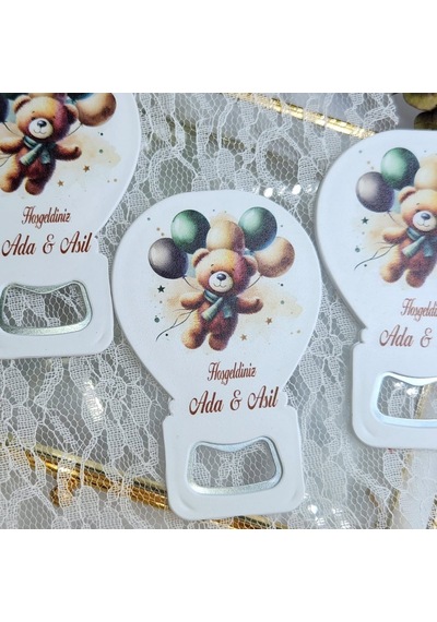 Ayıcık Figülür Bebek Açacak Magnet Dolap Süsü 30 Adet