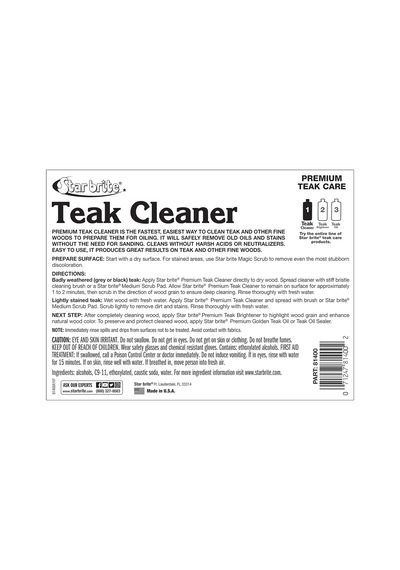 Starbrite - Premium Tik Temizleyici - 1. Adım 3.79 Lt : Zımparaya Son, Grileşmiş Ahşaplarını
