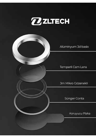 İphone 15/15plus Uyumlu Kamera Lens Koruyucu Siyah