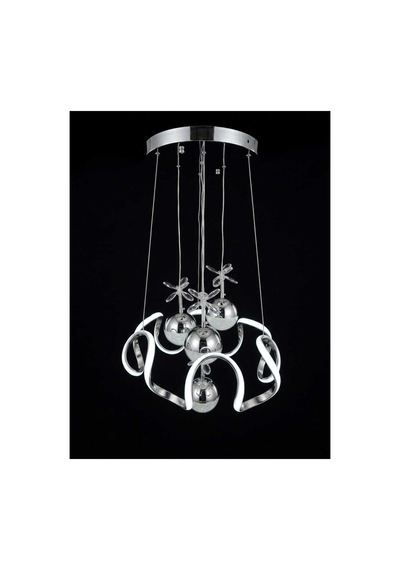 H-acraft Moderm Krom Kristal Taşlı 4'lü Led Sarkıt Avize Gri