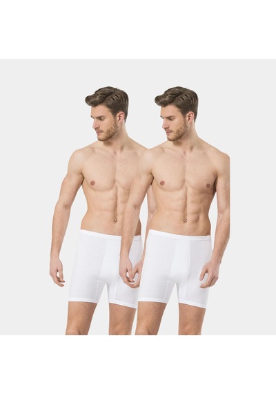 Türen Erkek Penye Arjantin Uzun Boxer 2'li Paket 115 Beyaz