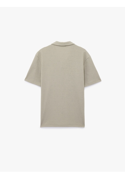 Koton Regular Fit Kısa Kollu Dokulu Polo Yaka Tişört Yeşil 6sam10007mk