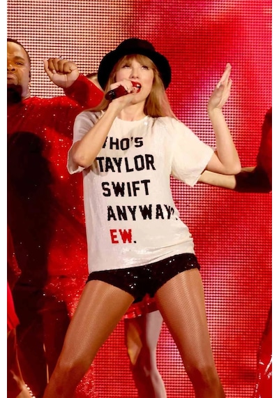 Who Is Taylor Swift Anyway Ew Slogan Beyaz T-shirt Beyaz