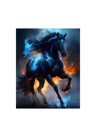 Baskılı Sayılarla Boyama Hobi Seti Çerçeveli 60x75 Cm: Siyah İnci - 791497252