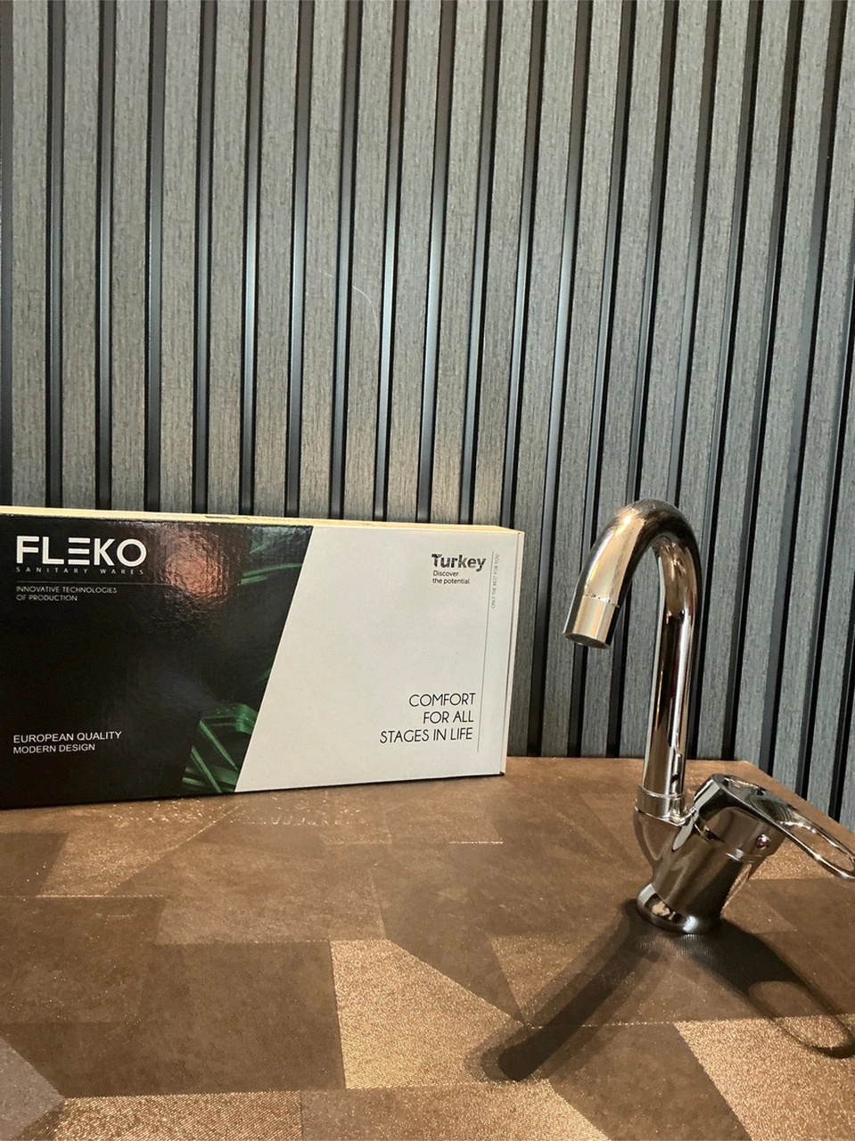 Fleko V2 Kuğu Lavabo Bataryası Metalik