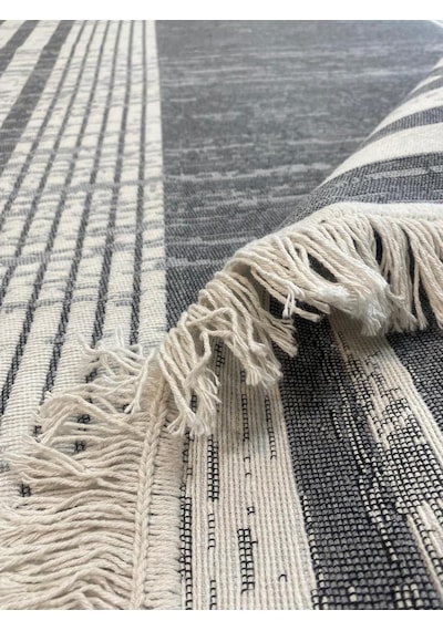 Kilim Çift Taraflı Bohem Seri Dokuma Kilim Gri-beyaz 80 300 Cm Çok Renkli