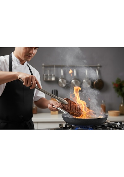 Polochef Megatron Granit Balık,et,sote,kızartma Tavası 26 Cm Çelik Saplı Orta Boy Gri