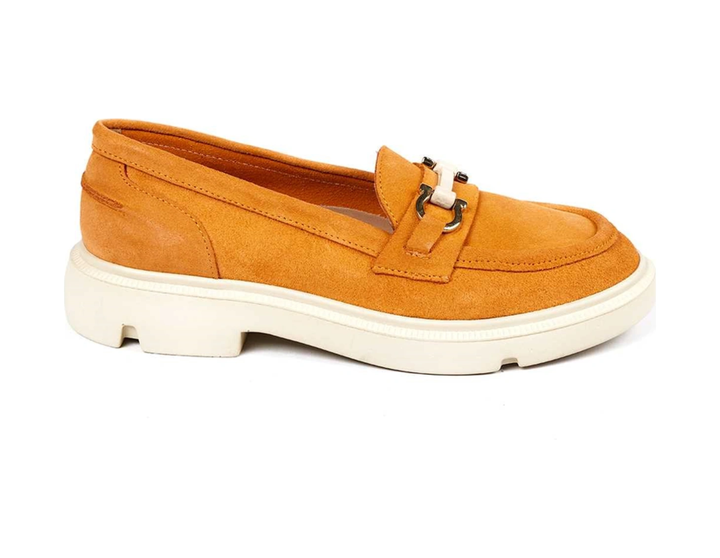 Bestello Tokalı Poli Loafer 101-226505-02 Kadın Ayakkabı Turuncu Suet