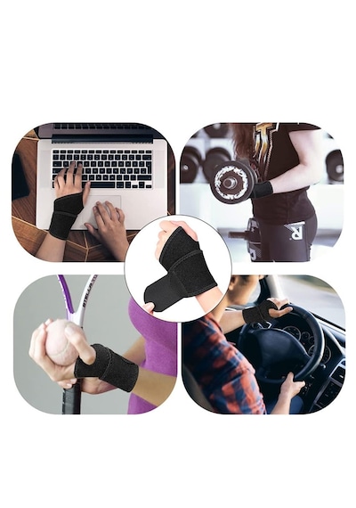 El Bilek Bandajı Elastik Sporcu Bilekliği Fitness Ağırlık Destek Siyah