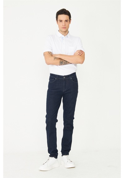 Lacivert Klasik Duruşlu Günlük Denim Pantolon K.mavi