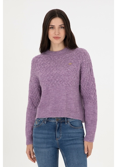 U.S. Polo Assn. Kadın Menekşe Melanj Bisiklet Yaka Kazak 50293156-VR228