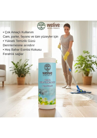 Bahar Genel Yüzey Temizleyici 1000 Ml Cam, Parke, Fayans İçin Çok Amaçlı Temizlik Diğer