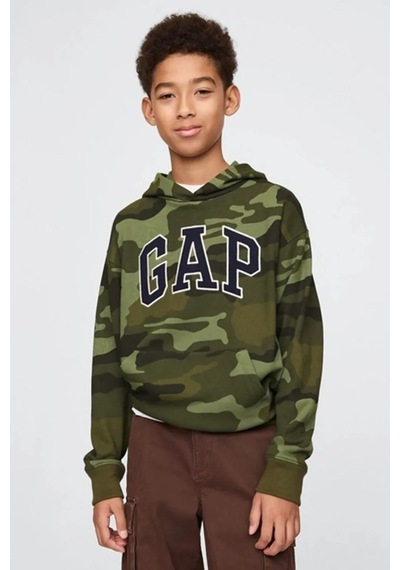 Gap V-frch Ft Bas Herıtage Logo Po Sweatshırt-24460 Yeşil