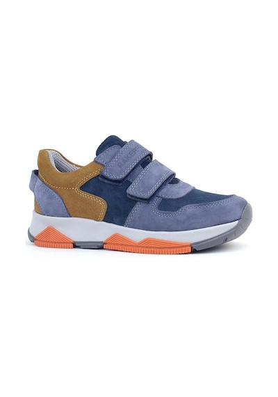 Rakerplus Hakiki Deri Mavi Süet Taba Çocuk Cırtlı Sneakers Spor Ayakkabı Mavi