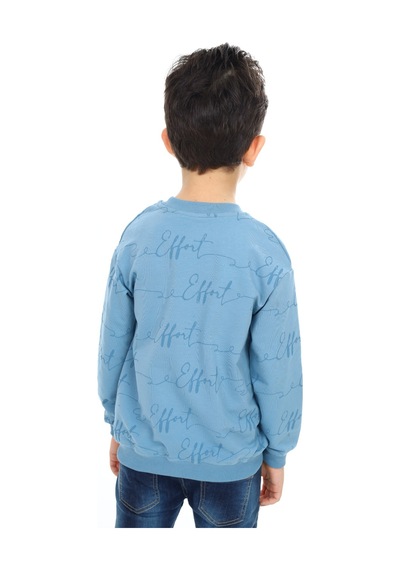 Toontoy Kids Toontoy Erkek Çocuk Follow Me Baskılı Sweatshirt Mavi