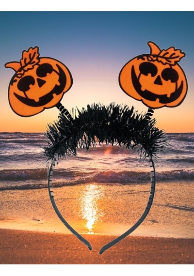 Halloween Cadılar Bayramı Komik Bal Kabağı Simli Parti Tacı Tüylü Diğer