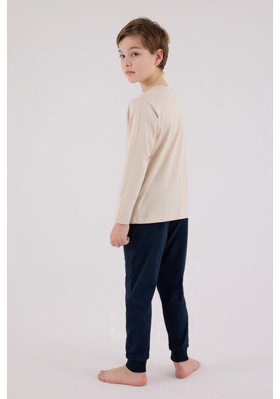 U.S. Polo Assn. U.s. Polo Assn Erkek Çocuk Krem Pijama Takımı Us2214-c-v2