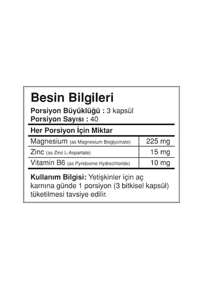 Bigjoy Zma 120 Kapsül - Magnezyum Çinko B6 Vitamini