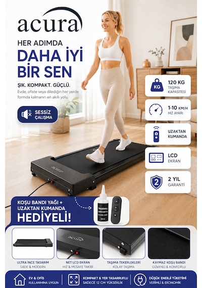 Acura Ac-490 Portatif Yürüme Ve Koşu Bandı