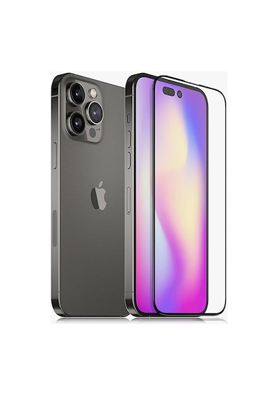 Apple Uyumlu Iphone 14 Pro Tam Kaplayan Full Cam Ekran Koruyucu Kırılmaz Cam Temperli 9h