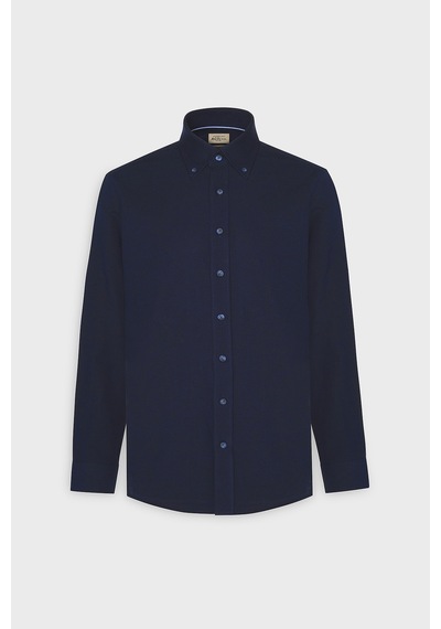 Erkek K.lacı Slim Fit Dar Kesim Düğmeli Yaka Pamuklu Oxford Gömlek Çok Renkli