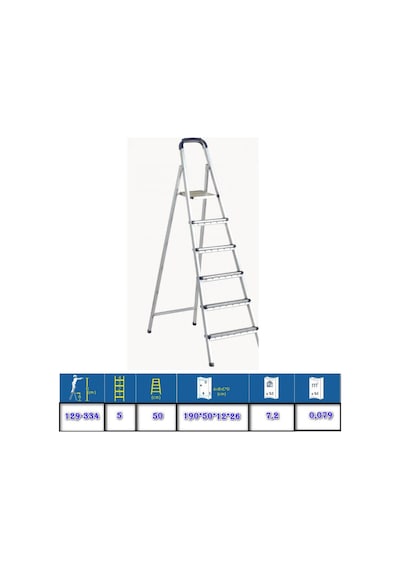 5+1 Basamaklı Profil Galvanizli Standart Merdiven