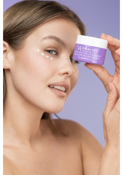 Volkan Ates Natural & Beauty Lavanta Yağlı Göz Çevresi Kremi Cam Kavanoz 50 ML