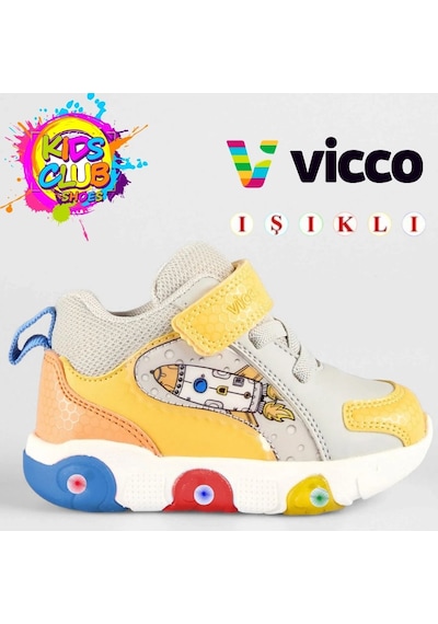 Vicco Rocky Phylon Kauçuk Taban Ortopedik Işıklı Çocuk Bot Gri