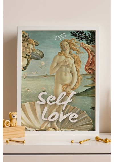 Saturn The Birth Of Venus Self Love Çerçeveli Tablo Modern Dokunuşlu Klasik Sanat Altered Art