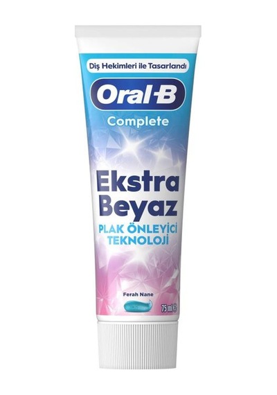 Oral-b Complete Ekstra Beyaz 75 Ml Diş Macunu Çinko İçerikli Plak Önleyici Ferah Nane