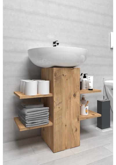 İyimi Modern Raflı Lavabo Altı Banyo Dolabı Banyo Düzenleyici Atlantik Çam