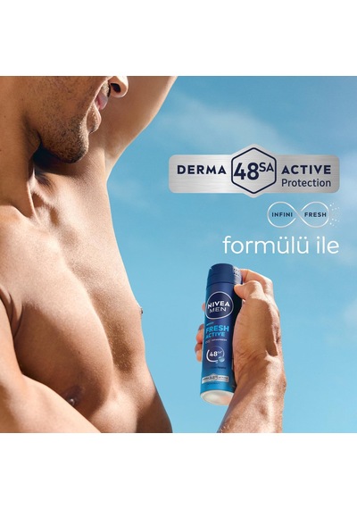 Erkek Sprey Deodorant Fresh Active 150 Ml,ter Kokusuna Karşı 48 Saat Koruma,okyanus Özleri,alüminyum İçermeyen Formül