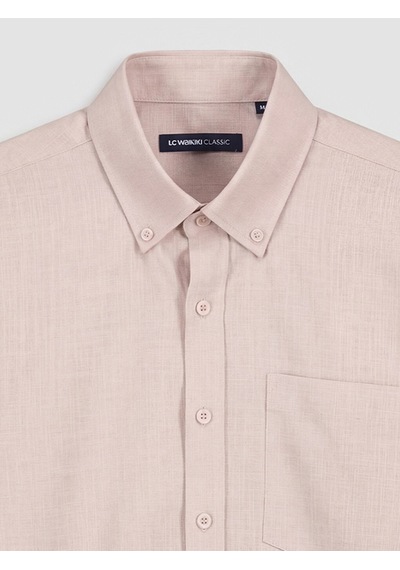 Lcwaıkıkı Classic Pembe Regular Fit Keten Görünümlü Erkek Gömlek