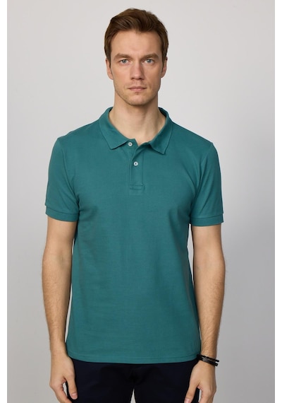 Tudors Erkek Slim Fit Dar Kesim Düz Pike Mavi Polo Yaka Tişört-30572-Haki Tudors Erkek Slim Fit Dar Kesim Düz Pike Mavi Polo Yaka Tişört-30572-Haki