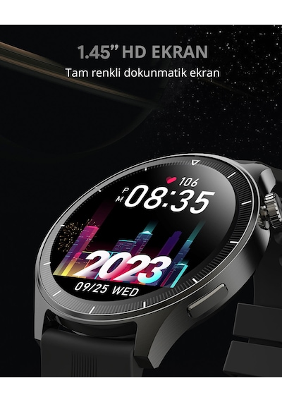Aukey SW-2P-GY Smart Watch 3.7 Cm Lcd Ekran Ip67 Akıllı Saat (Distribütör Garantili)